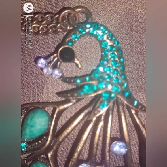 Blue Peacock statement Necklace by Kiss Me - Picture 4 of 6